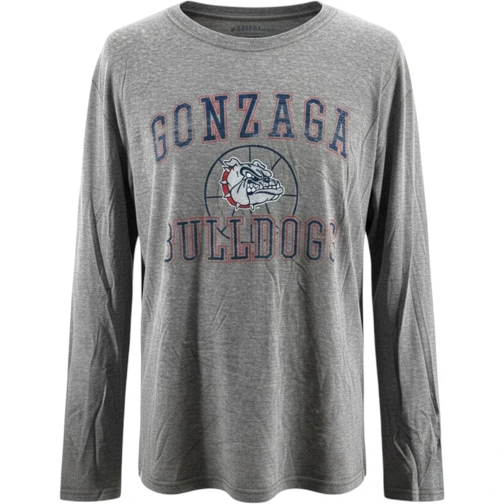 Blue 84 Gonzaga Bulldogs Mens Large Long Sleeve Tee Shirt Heather Grey NEW